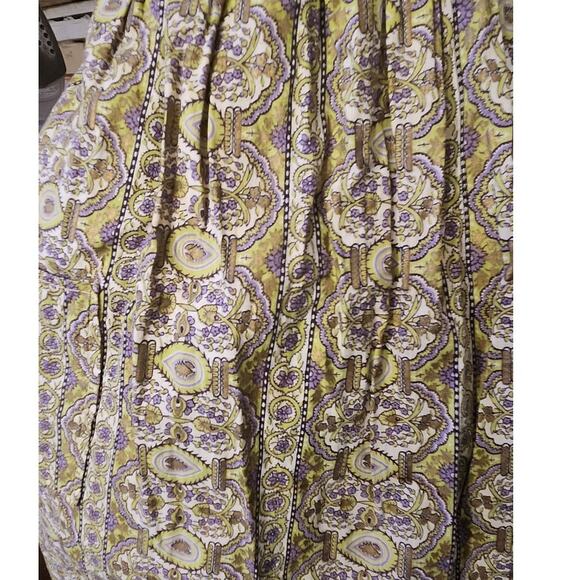 Vtg Handmade Half Apron with Yellow Rose Pocket 20" waist 23.5 lgth 18"x2 ties - Picture 3 of 5